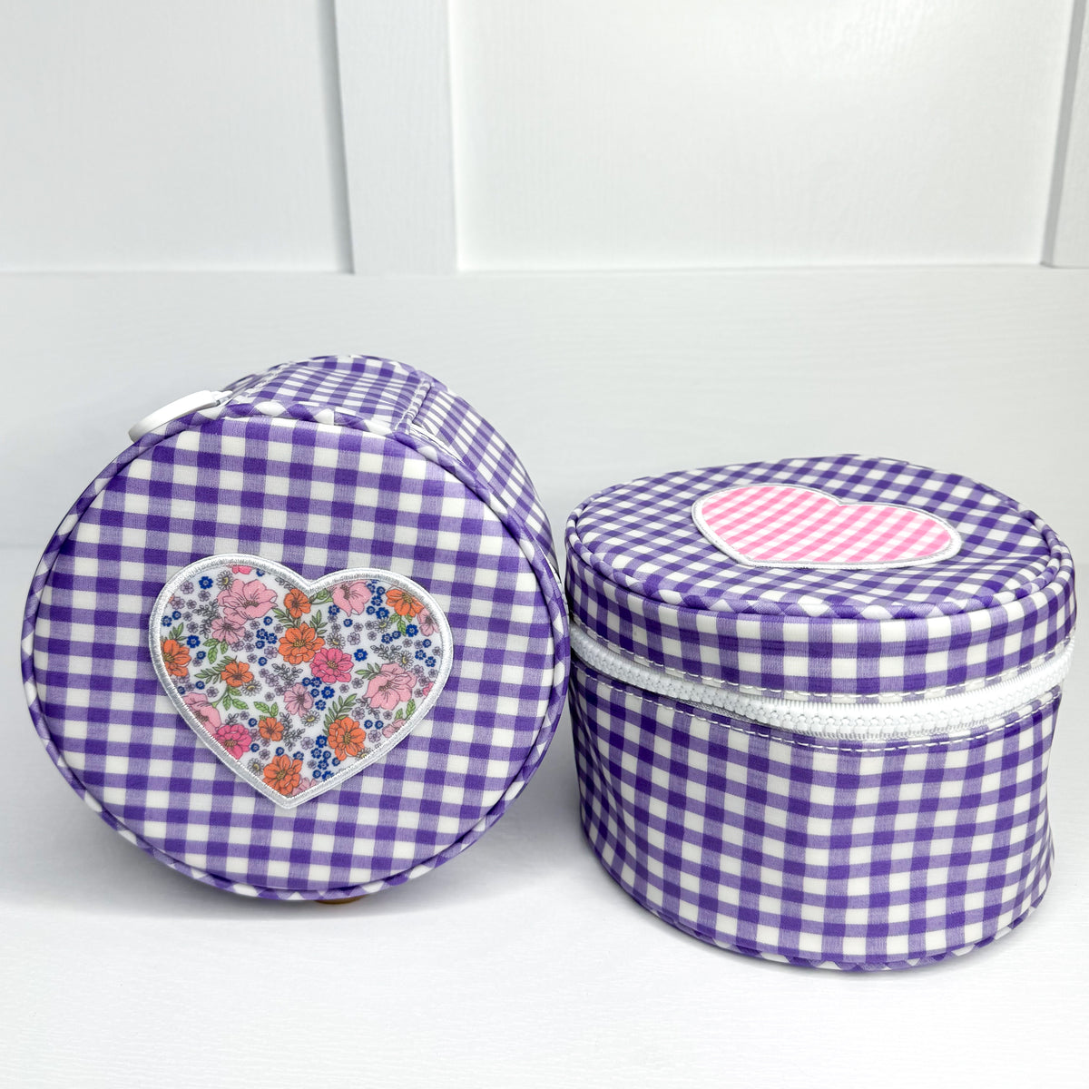 Applique Heart Round - Purple Gingham – Lovely Little Things 