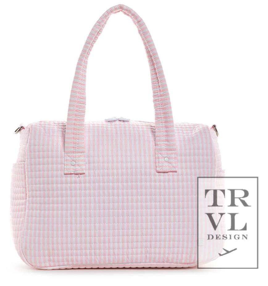 Quilted Stroller Bag - Pink Pimlico Stripe – Lovely Little Things
