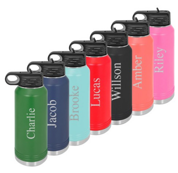Water Bottle With Block Name Design
