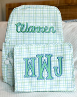 TRVL Backpack - Green and Blue Classic Plaid