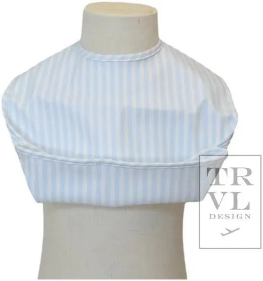 TRVL Wipeable Bib- Pimlico blue stripe