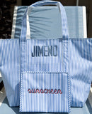 Jumbo Tote - Chambray Pimlico Stripe