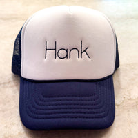 Monogrammed Navy and White Rope Hat - Youth (floss script/block)