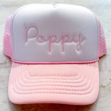 Monogrammed Light Pink and White Rope Hat - Youth (floss script/block)