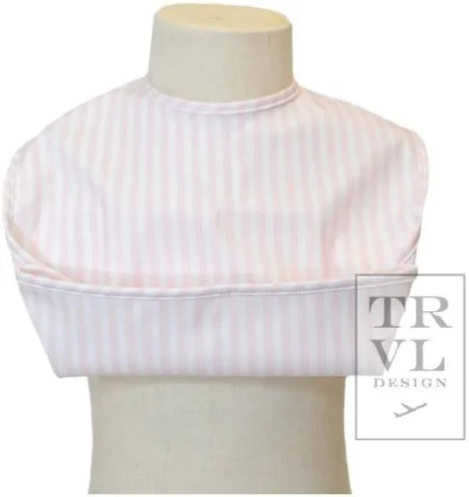 TRVL Wipeable Bib- Pimlico pink stripe