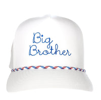 Junior Personalized Rope Hat - White with red and blue rope