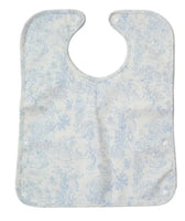 TRVL Wipeable Bib- BUNNY TOILE BLUE