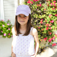 Customizable Bow Baseball Hat in Lavender (Girls)