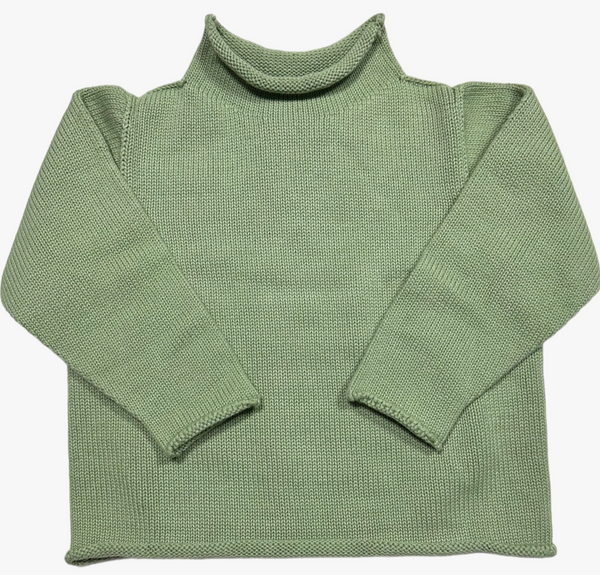 Personalized Rollneck sweater - Light Green (last one, size 5/6)