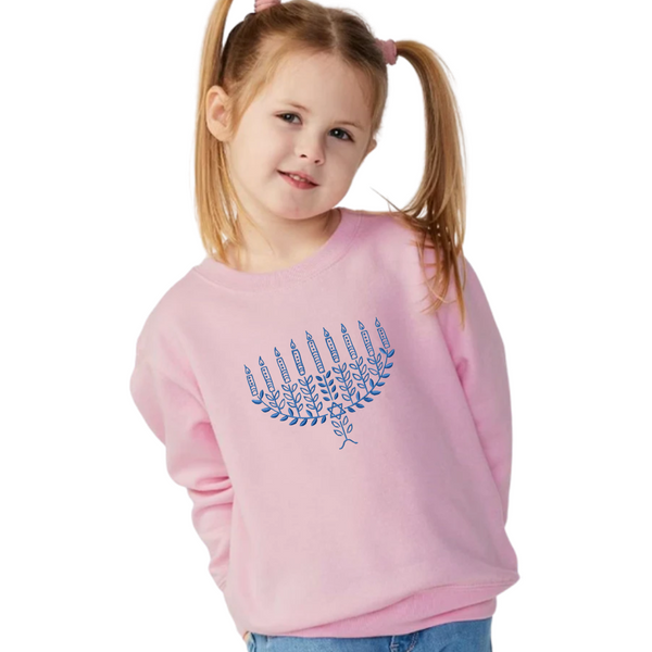 Menorah Monogrammed Sweathirt (multiple colors, preorder)