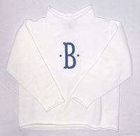 Personalized rollneck sweater - White (last one, size 5/6)