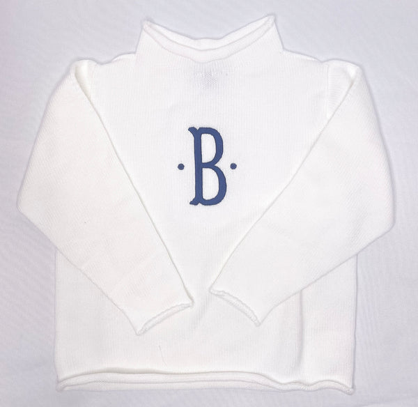 Personalized rollneck sweater - White