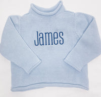 Personalized Rollneck sweater - Light Blue (preorder)