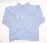 Personalized Rollneck sweater - Light Blue (preorder)