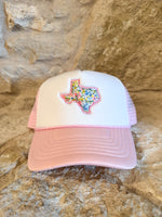 Liberty Floral Texas, Light Pink and White Rope Hat - Youth