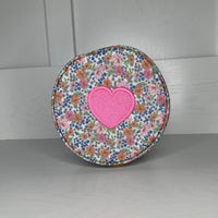 ROUNDUP JEWEL CASE - Garden Floral with heart on top (last one)