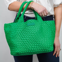 Kelly Green Woven Tote