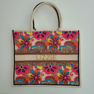 Bright Florals Personalized Tote (preorder)