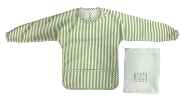 Green Pimlico Srtripe Long Sleeve smock/bib