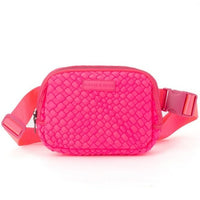 Neon Pink Woven Belt Bag
