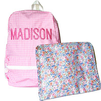 Wipeable Pink Gingham Backpack