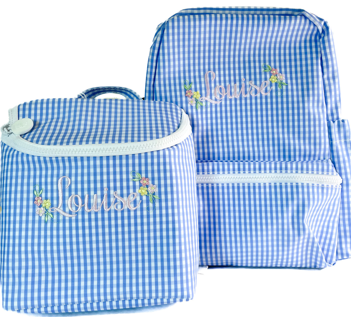 Wipeable Sky Gingham Backpack – Lovely Little Things