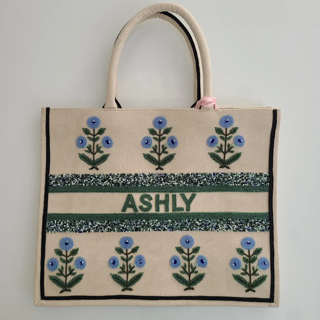 Periwinkle Florals Personalized Tote (preorder)