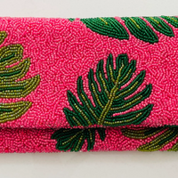 Pink Palm clutch (preorder)