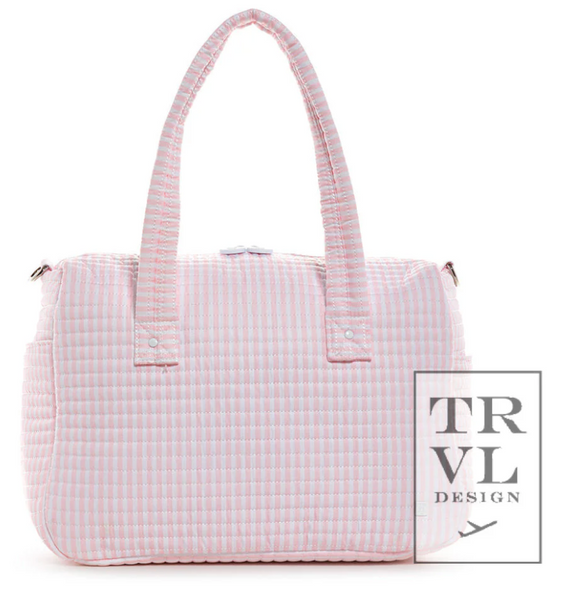 Quilted Stroller Bag - Pink Pimlico Stripe (preorder)