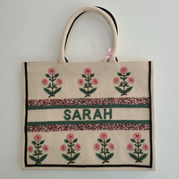 Raspberry Florals Personalized Tote (preorder)