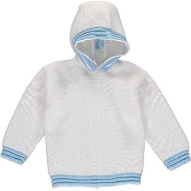 Zip Back Sweater - white with blue (preorder)