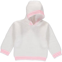 Zip Back Sweater - white with pink