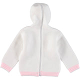 Zip Back Sweater - white with pink