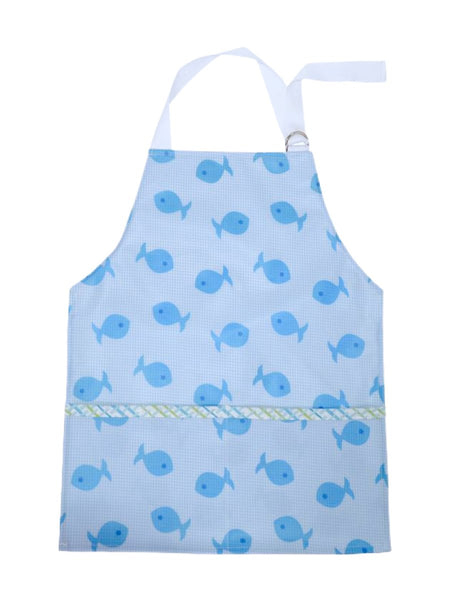 Blue Fish Toddler Smock/Apron