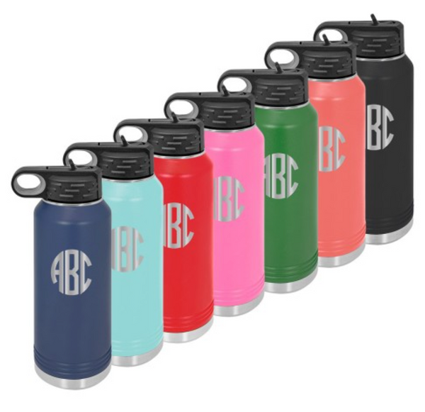 Water Bottle With Circle Initials