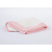 Monogrammed Knit Baby Blanket - Cream with Pink