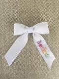 Small Rainbow Name Bow (hand embroidered)