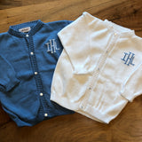 Custom Monogram Knit Cardigan Sweater (solid, 2024 delivery)