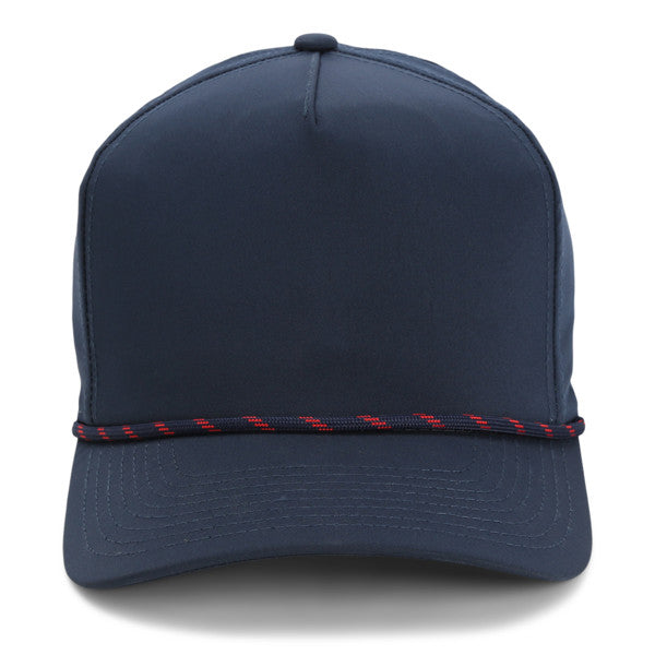 Adult Personalized Rope Hat - navy w red (floss script or block)