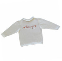 Personalized Rollneck sweater - White with Longhorns (preorder)