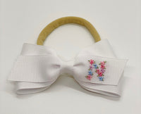 Lottie Bow Floral Initial Hand-Embroidered