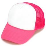 Monogrammed Neon Pink and White Rope Hat - Youth (floss script/block)