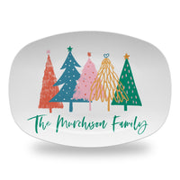 Christmas Trees Personalized Platter (melamine free)