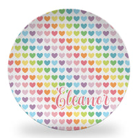 Rainbow Hearts Tableware (melamine free, script name)