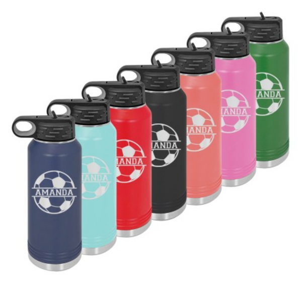 Water Bottle With Soccer Design
