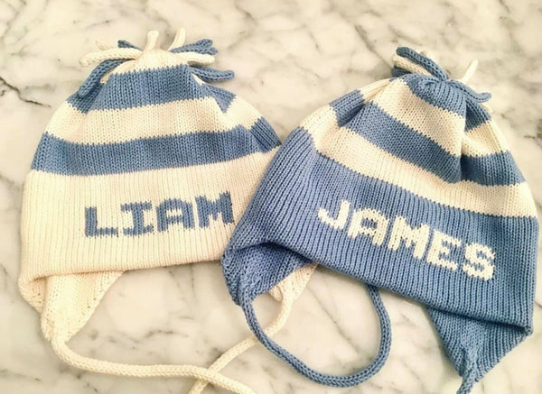Custom Knit Stripe Earflap Hat
